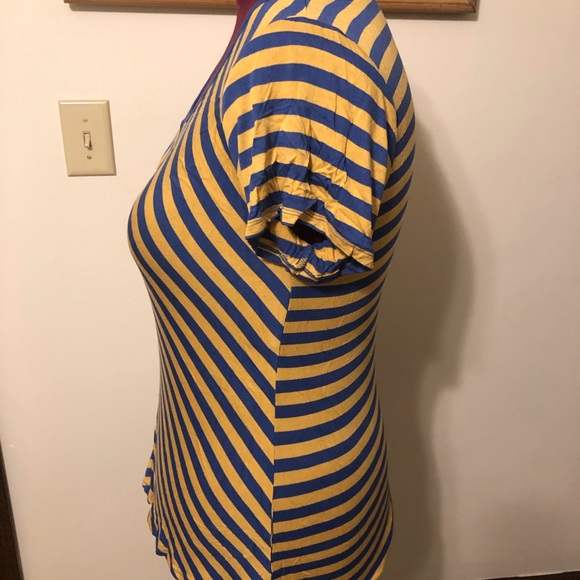 LuLaRoe Blue and Yellow Classic Tee - Picture 3 of 5